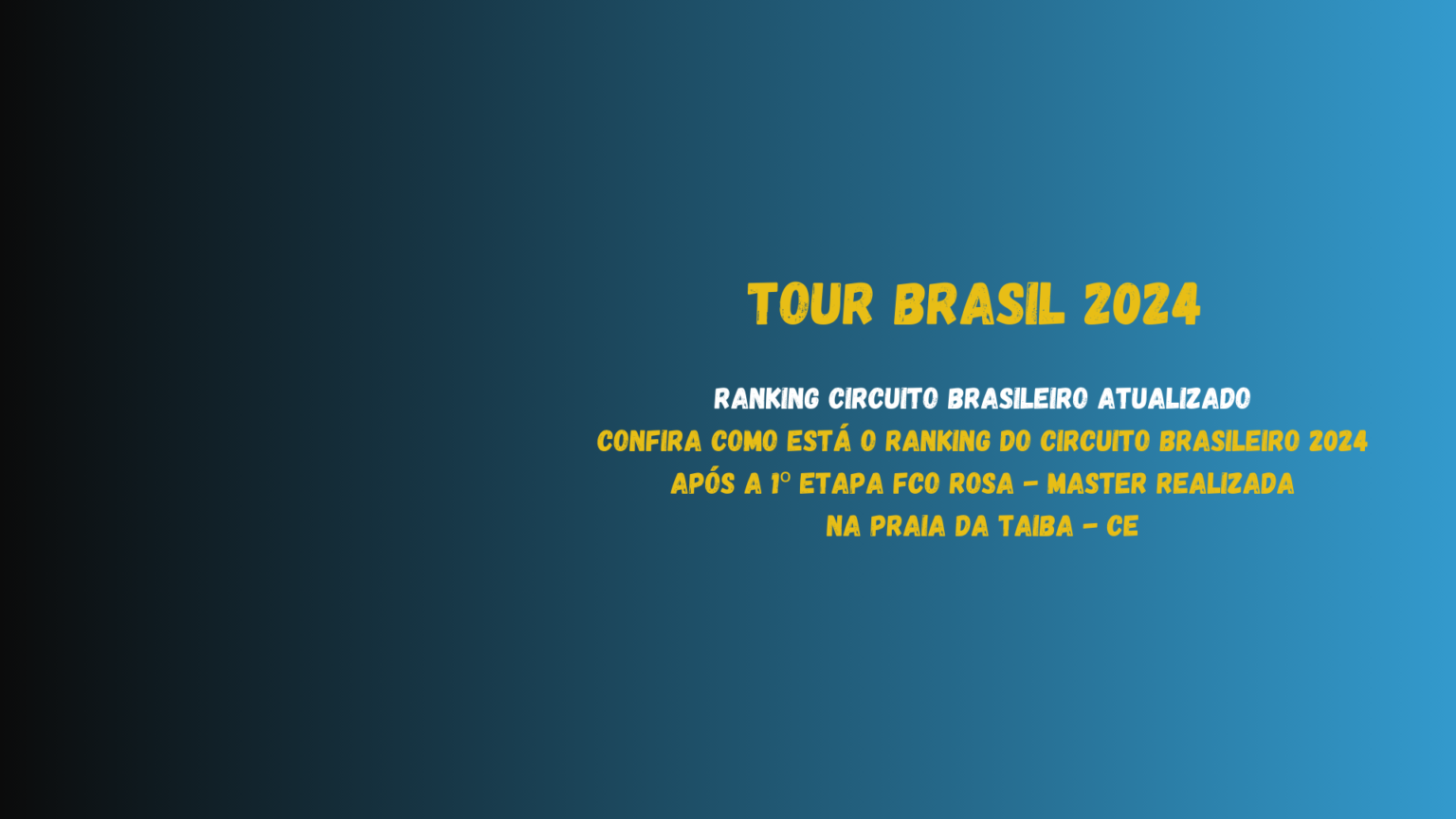 Ranking Brasileiro 2024 após a 1º Etapa Master - CBRASB